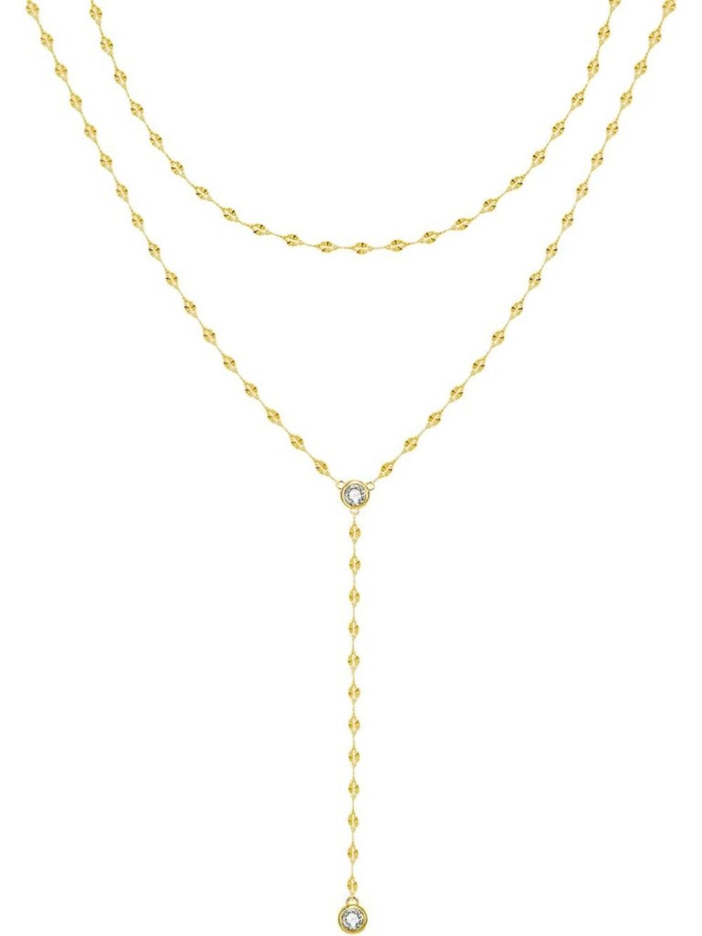 Lariat Gold Necklace for Women, Dainty Long Necklace 14k Gold/Silver Plated Laye - Picture 1 of 7